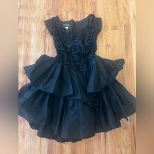 Elegant Black Brocade Dress